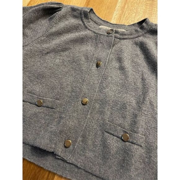 Hope & Henry Milano Stitch Cardigan Gray Sweater Size S (5-6) Long Sleeve - Picture 2 of 5